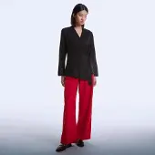 Smart & Joy Satijnen wrap-over blouse