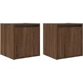 vidaXL Nachtkastjes 2 st wandgemonteerd 38x34x40 cm bruin eikenkleur