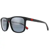Emporio Armani Zonnebril 4129 50016G Mat Zwart Light Grijs Mirror Zwart