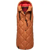 NAVAHOO Bodywarmer 'Schnuckel' cognac / grenadine / zwart