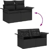 vidaXL Tuinbank Set 6 st Poly rattan