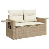 vidaXL Tuinbank Set 10 st 7-Aantal zitplaatsen Beige en Crème