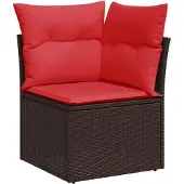 vidaXL 6-delige tuinbankset met kussens, bruin polyrotan