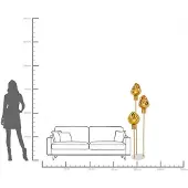 Kare Design vloerlamp Supernova, messing / goud, Woon-/ Eetkamer, Glas, Design, vloerlamp