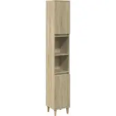 vidaXL Badkamerkast 30x30x190 cm bewerkt hout sonoma eikenkleurig