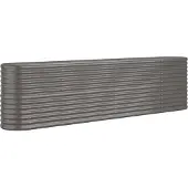 vidaXL Plantenbak 260x40x68 cm gegalvaniseerd staal grijs