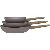 Arthur Martin Batterie de cuisine Set de 3 poêles am1052 Taupe