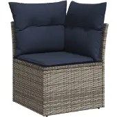 vidaXL 10-delige loungeset voor buiten, met kussens, grijs, kunststof vlechtwerk