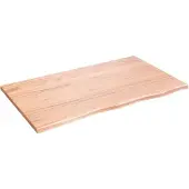 vidaXL Wastafelblad 100x60x2 behandeld massief hout lichtbruin