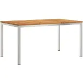 vidaXL Buiten Eettafel Set 7 pcs Massief acaciahout en roestvrij staal
