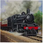 Brandunit Diamond painting - kaart met stoomlocomotief