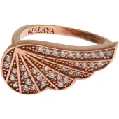 Nialaya Roze Goud 925 Zilveren Vrouwen Helder CZ Ring