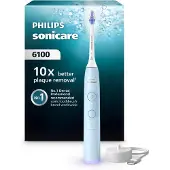 Philips 6100 series - Elektrische Tandenborstel – Lichtblauw - Sensitive opzetborstel - Gevoelige tanden - HX7406/01