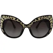 Dolce&Gabbana Zwart Goud Sequins Vlinder Gepolariseerde DG4326 Dames Zonnebril