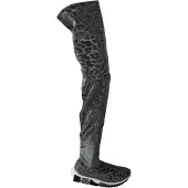 Dolce&Gabbana Vrouwen Grijs Luipaard Hoge Top Sneakers Booties Schoenen