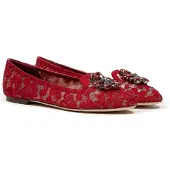 Dolce&Gabbana Lace Ballerina's Rode Versierde Ballerina's