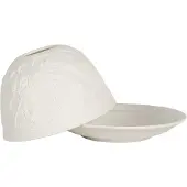 Clayre & Eef Waxinelichthouder Ø 12x8 cm Wit Porselein