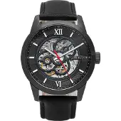 Heritor Automatic Heritor automatisch Jonas-skelethorloge met leren band
