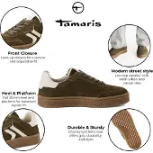 Tamaris Sneakers laag donkergroen / wit