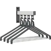0 0 Wandkapstokelement, 4 kledinghangers