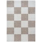 Muratap Milano geblokt hoogpolig vloerkleed modern creme- 120x170 cm