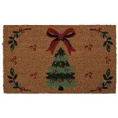 Clayre & Eef Deurmat 75x45x1 cm Bruin Kokos Kerst