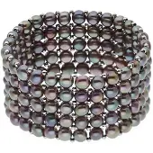 ATELIERS SAINT GERMAIN Armband 5 Rijen Echte Zoetwaterparels 4 mm