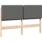 vidaXL Gestoffeerd hoofdbord met hoofdeinde Bruin en Lichtgrijs 120 cm