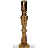Kersten Candle Stick Leopard Glass Brown 8.9x8.9x37cm