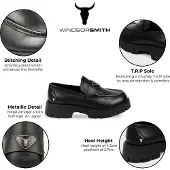 Windsor Smith Zwarte Leren Chunky Loafers - Throne