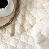 Markizeta Crème Plaid / Sprei 170x210cm - Gestructureerde Stof, Kreukvrij