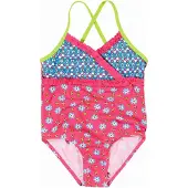 Playshoes Badpak blauw / neongroen / pink / wit