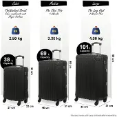 Infinity Leather Harde koffer met zwarte ABS-behuizing en 8 wielen