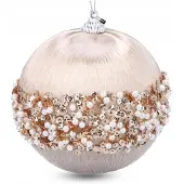 Cadro Onbreekbare kerstbal 10 cm beige - elegante decoratie