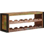 vidaXL Wijnrek Bruin 120 x 45 x 33 cm Massief hergebruikt hout
