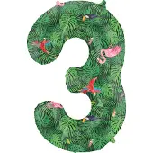 Folat - Folieballon Cijfer 3 Jungle Vibe - 86 cm