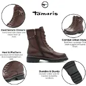 Tamaris Veterlaarsjes donkerbruin