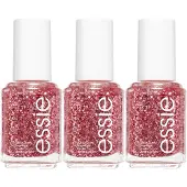 essie - original - 275 a cut above - roze - glitter topcoat - 13,5 ml 3x
