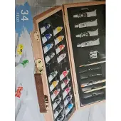 Crelando Acryl verf set 34-delig - in Beukenhouten koffer