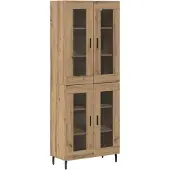 vidaXL Highboard 2 st Artisan Eiken 69,5 x 34 x 180 cm Bewerkt hout