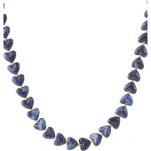 Yehwang Marineblauw hartjes ketting