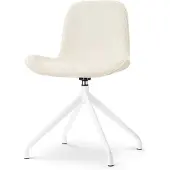 Nolon Nola-Fé draaibare Eetkamerstoel rib beige - wit onderstel