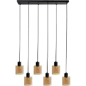 Beliani KITARE - Hanglamp 6 lichten - Zwart/Beige - Metaal