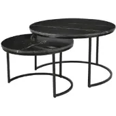 Starfurn salontafel nova black marble 70 cm set van 2