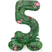 Folat - Staande folieballon Cijfer 5 Jungle Vibe - 72 cm