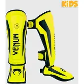 Venum Elite Kids Kinder Scheenbeschermers Geel Zwart - L