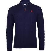 U.S. POLO ASSN. Regular Fit Trui ritssluitingMarine, Kabeltrui