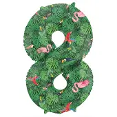 Folat - Folieballon Cijfer 8 Jungle Vibe - 86 cm