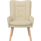 vidaXL Fauteuil Crème 63 x 67 x 94 cm Stof en multiplex