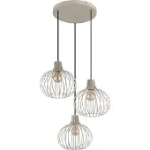 Globo Design Hanglamp Mateo 3 Lichts Rond Creme